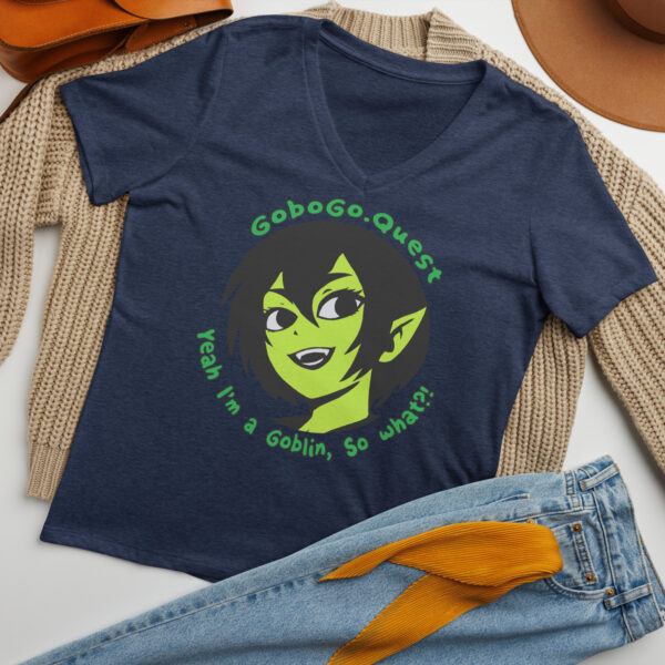 GoboGo.Quest Logo - I'm a Goblin -Women’s relaxed v-neck t-shirt - Image 3